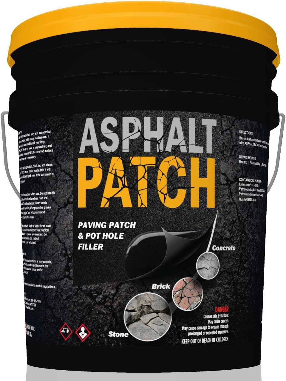 ASPHALT PATCH & POTHOLE FILLER 56 lb Pail | Pothole Repair Kit | Driveway Patch | Paving Patch - 5 Gallon Pail Pack of 2