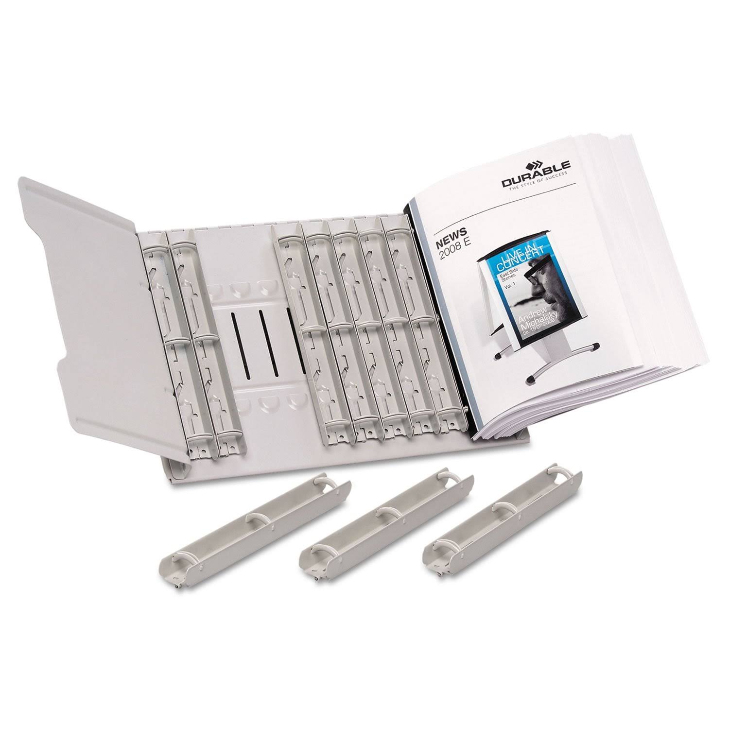 Durable Catalog Display Rack 12 1-Inch Rings Gray