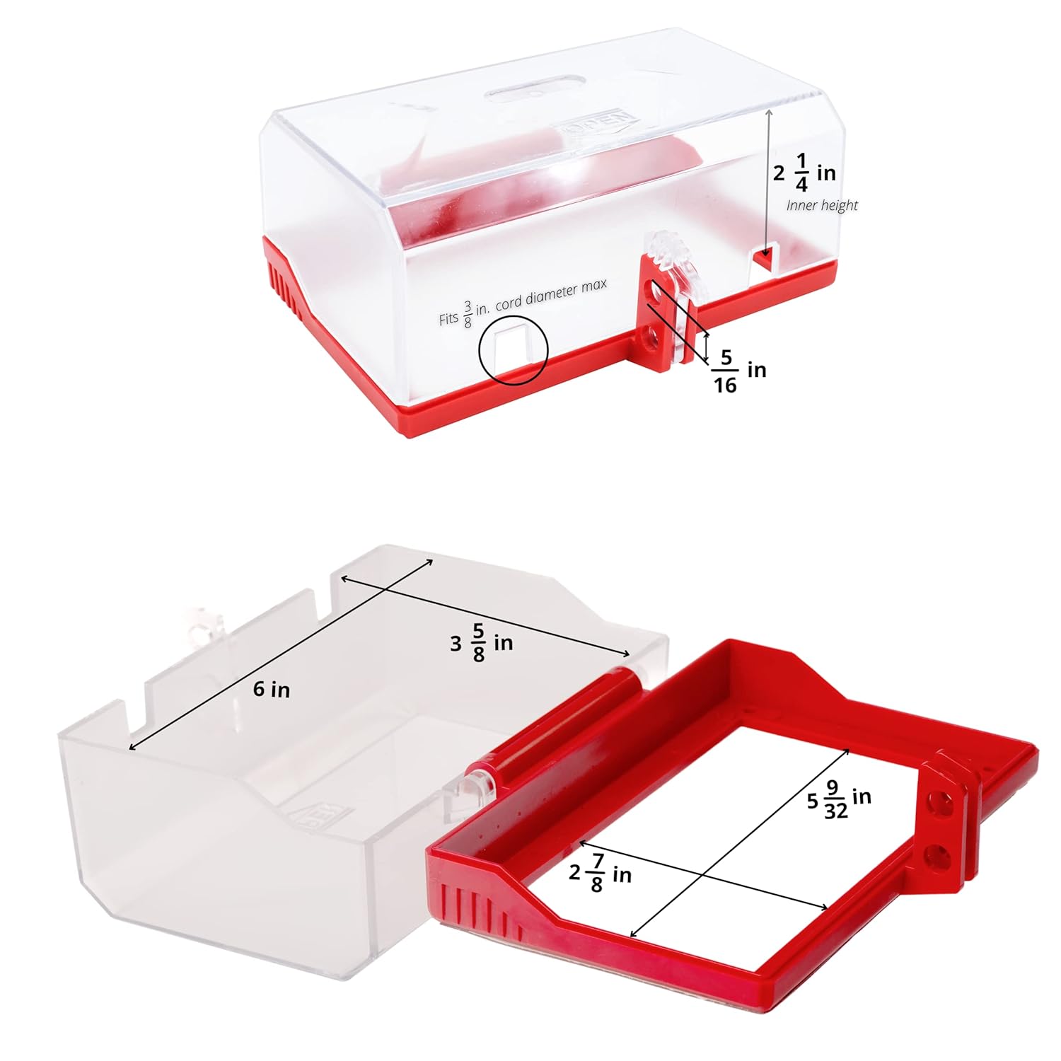 TRADESAFE Emergency Stop Button Lockout, XL Rectangular Lockout, Box Type Transparent Push Start Button Cover, Lockable Push Button Switch Cap, Permanent Installation Pack of 2