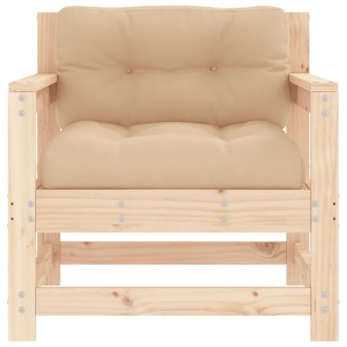 Patio Chairs with Cushions 2 pcs Solid Wood Pine,Wooden Garden Chairs with Slatted Design and Comfortable Cushions for Outdoor Relaxation Patio Furniture Sets, Conversation Sets, 1, Brown
