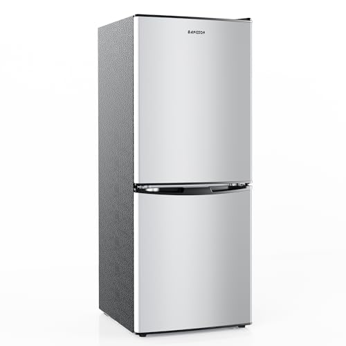 BANGSON Small Refrigerator with Freezer, 4.0 Cu.Ft, Small Fridge with Freezer, 2 Door, Compact Refrigerator for Apartment Bedroom Dorm and Office