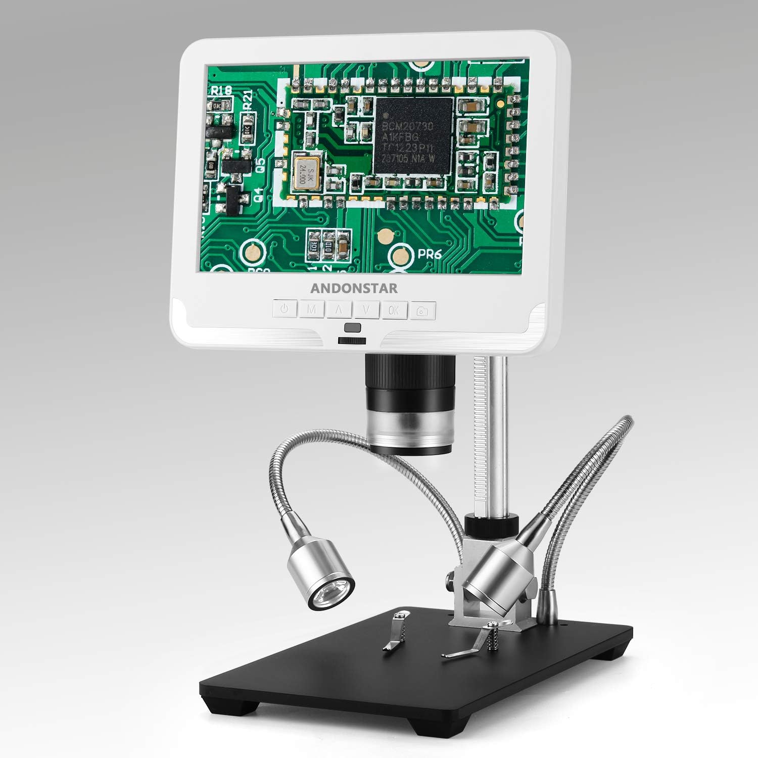 Andonstar Black corlor 7 inch LCD 1080P Circuit Board Digital Microscope AD206 with 200X Magnification Zoom for Phone Repair Soldering