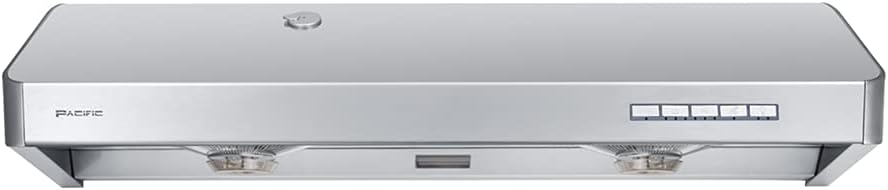 Pacific Kitchen Vent Hood AC30BS – 30 Inch Under Cabinet Range Hood – Filterless Modern Stainless Steel Hood Vent with 900 CFM Suction, Dual Fans, LED Touch Controls and Auto-Clean Function