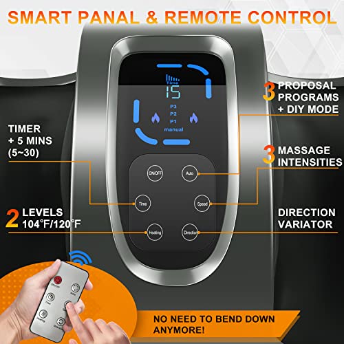 TISSCARE Shiatsu Foot Massager with Heat: Foot Massager Machine for Neuropathy, Plantar Fasciitis and Pain Relief-Massage Foot, Leg, Calf, Ankle with Deep Kneading Heat Therapy, Gift for Woman, Man