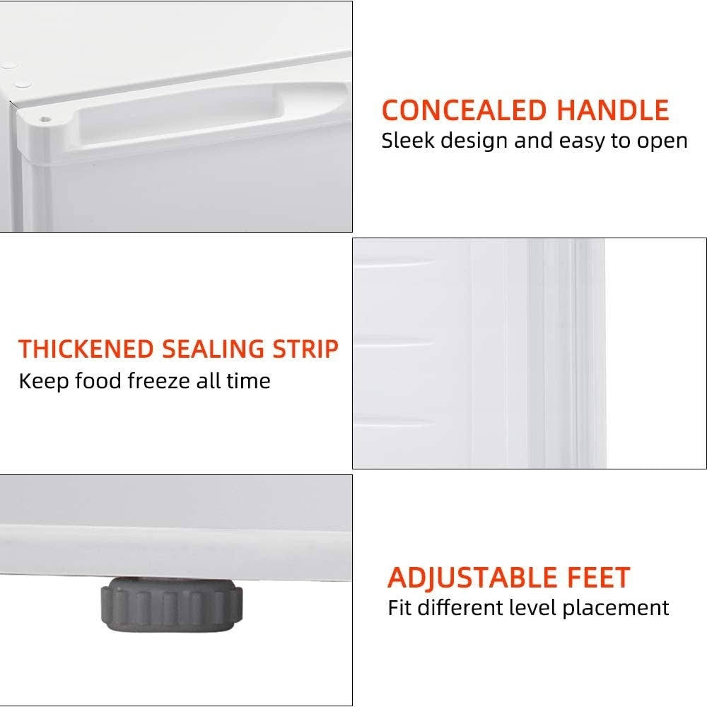 3.0 CU.FT Compact Upright Freezer with Reversible Single Door - White