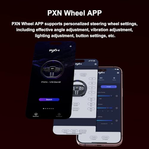 PXN - V9 Gen2 Racing Wheel - 270&900° Car Sim, 3 Pedals, H Shifter, APP Support, Vibration Feedback - Gaming Steering Wheel for PC, PS3, PS4, Xbox One, Xbox Series X/S