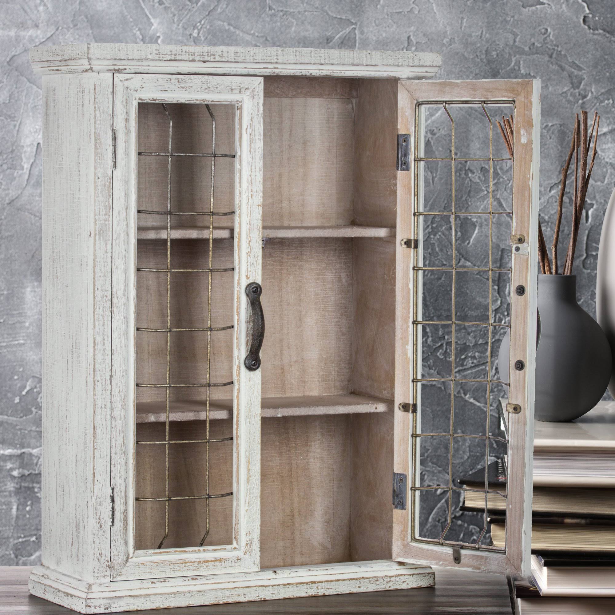 Whitewashed Rustic Storage Cabinet
