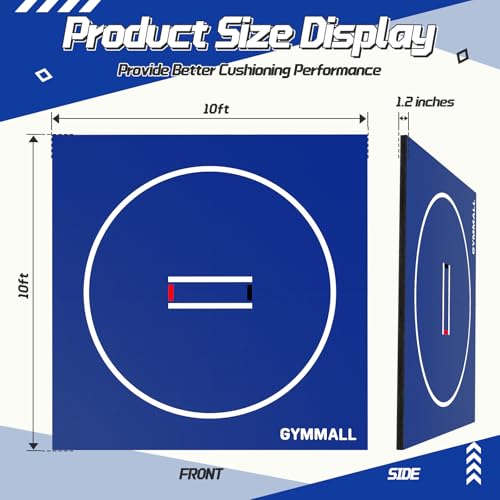 Wrestling Mat 6.6'x10'/10'x10' for Home Outdoor Indoor, 1.2" Thick Foldable XPE Jiu Jitsu Floor Exercise Mat for Gymnastics, PE Training, BJJ, MMA, Martial Art, Grappling, Judo, Boxing, Yoga