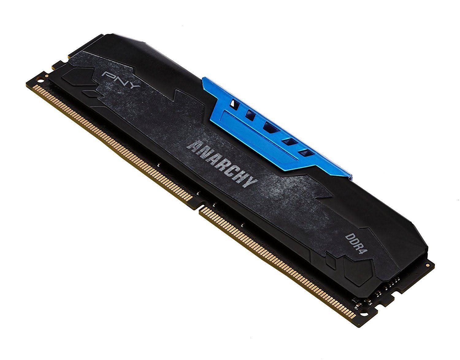 PNY - Anarchy 16GB (2pk x 8GB) 2.4 GHz DDR4 DIMM Desktop Memory Kit - Blue