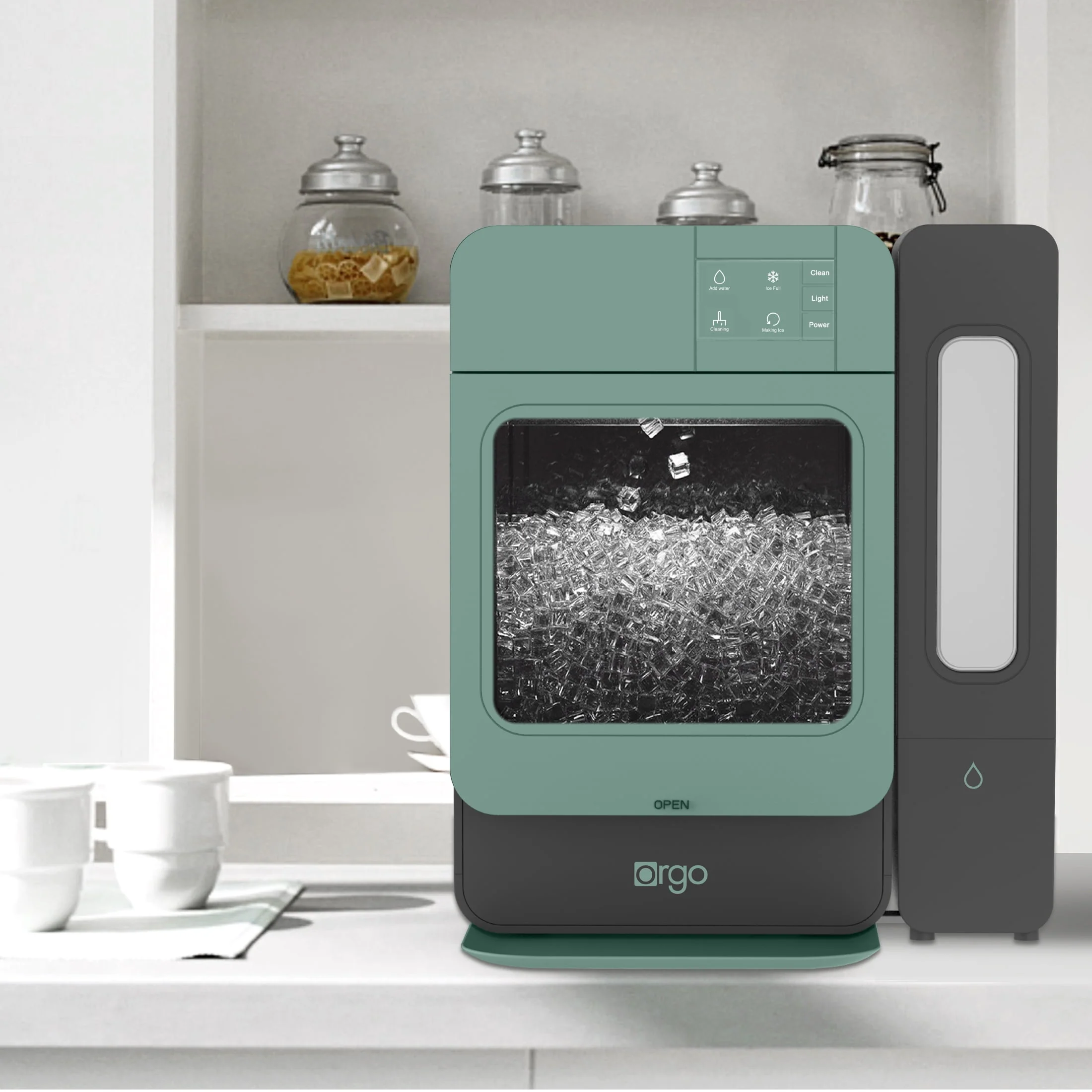 Orgo Products The Sonic Countertop Ice Maker, Nugget Ice Type, Blue