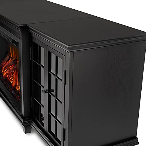Real Flame Marlowe 70” Electric Fireplace TV Stand for TVs up to 70 inches, Entertainment center with adjustable shelves and storage, TV Stand for Living Room and Bedroom, Remote control, White