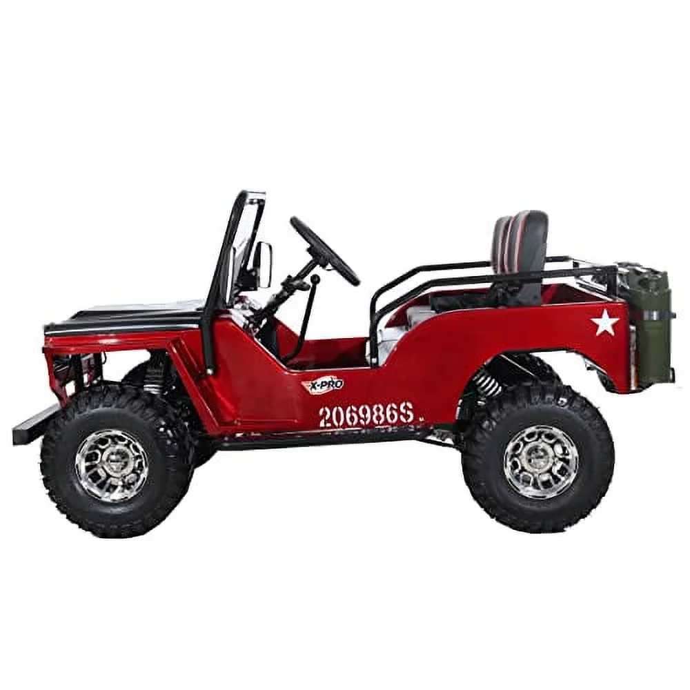 X-Pro 125cc Jeep Go Kart, 3-Speed Semi-Automatic Transmission w/Reverse, Big 18" Aluminum Rim Wheels