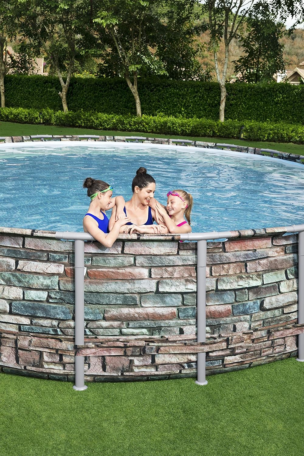 Bestway 56965E Power Steel 16' x 48" Set Above Ground Pool, Stone