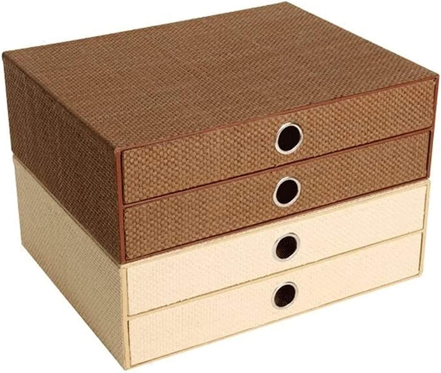 Desk Organizer,Hand Made Wooden File Cabinets Office Woven 2-Layer Bookcase Storage Box Desktop Office