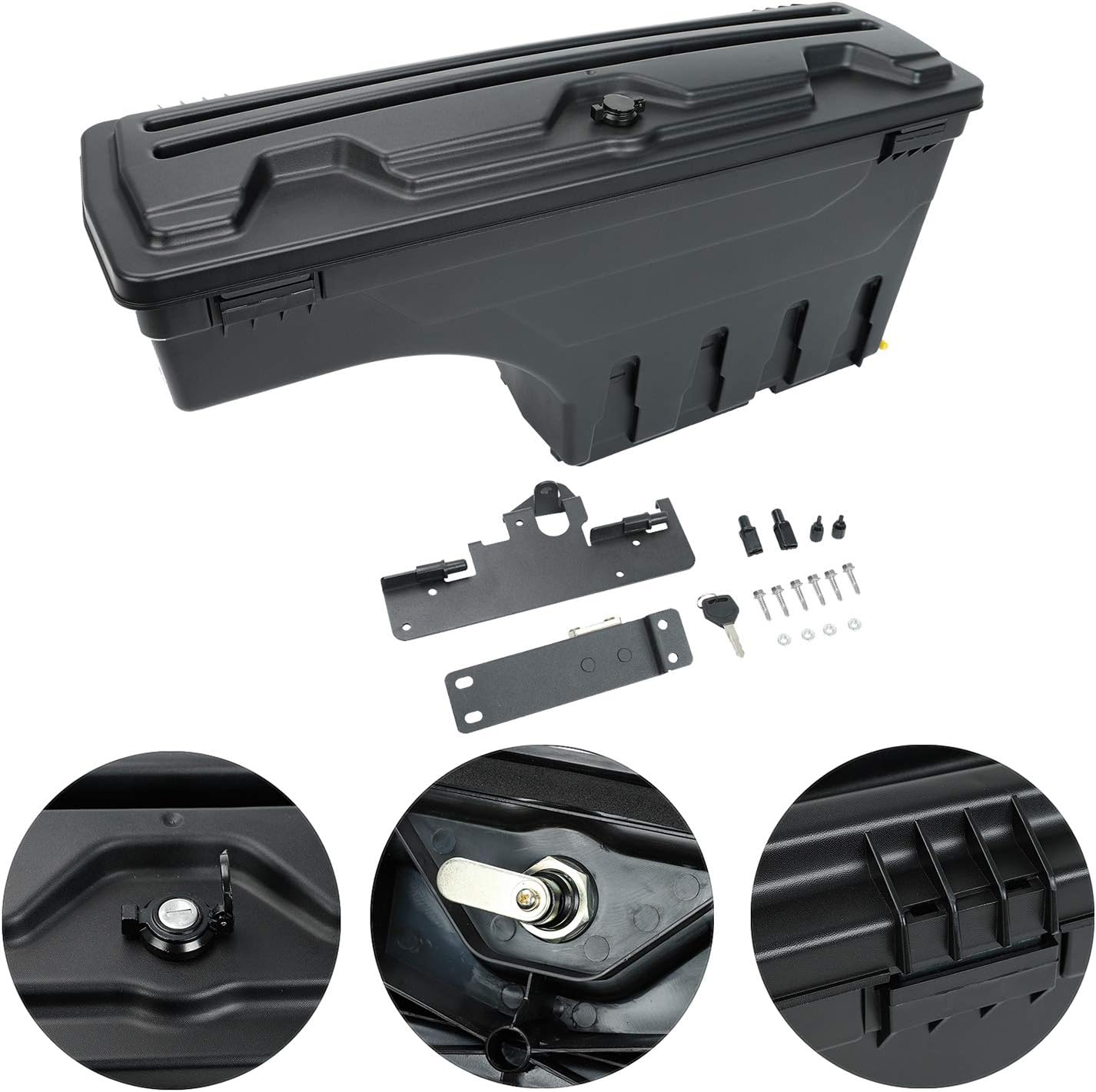 LucaSng Truck Bed Storage Box Tool Box Compatible with Tacoma 2005-2019 Rear Left Driver Side Lockable Storage Box Replaces SC401D