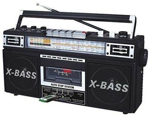 Qfx J-22ubk Rerun x Radio and Cassette to MP3 Converter - Black