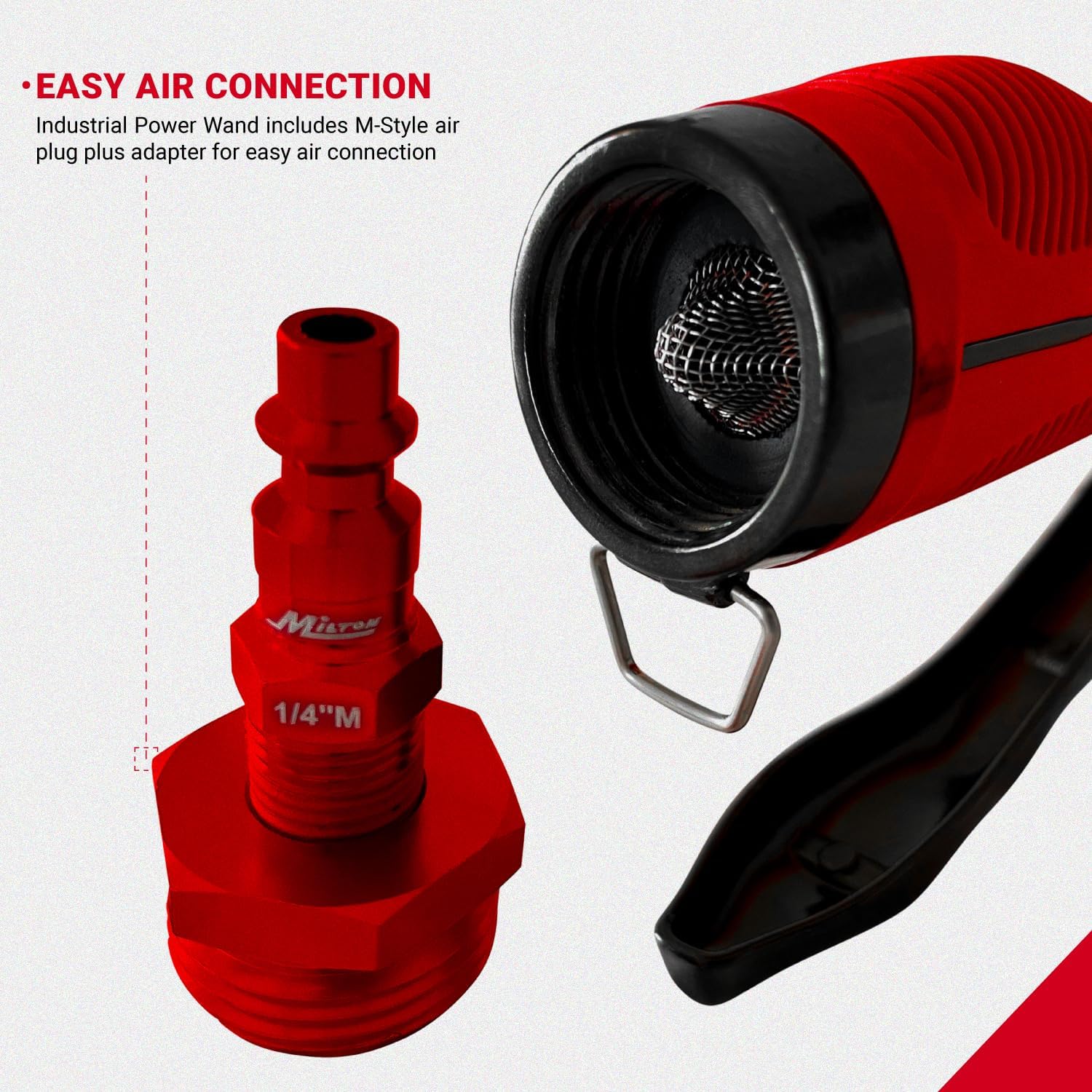 Milton Water & Air Industrial Power Wand, Dual Cleaning Power, 125 PSI & 2.8 GPM, Small & Large Heavy Equipment, Ergonomic Handle Grip, High Efficiency and Safety, Aluminum Tubing & Metal Handle