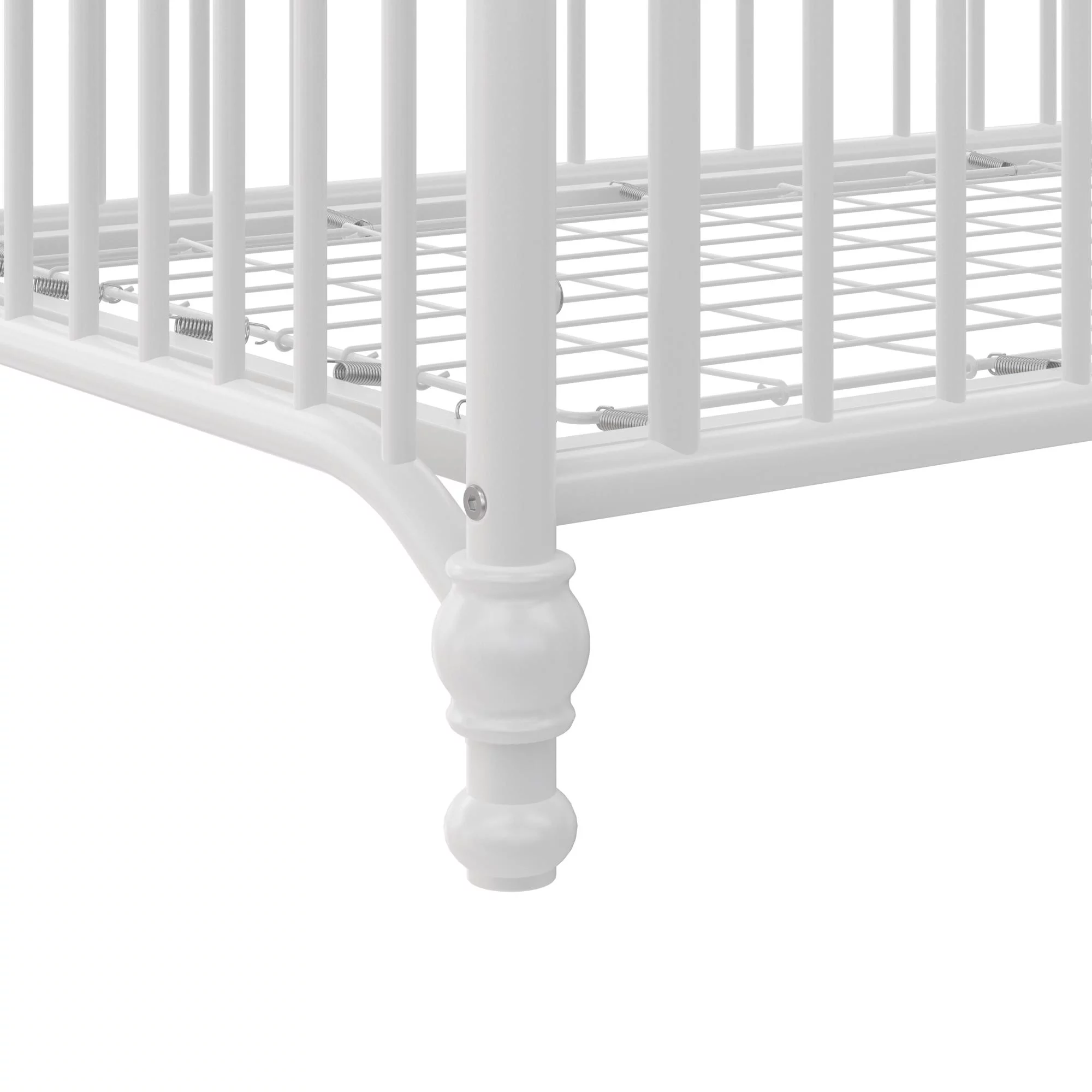 Little Seeds Ivy 3-in-1 Convertible Metal Crib, Off White - Curated Treasures Market