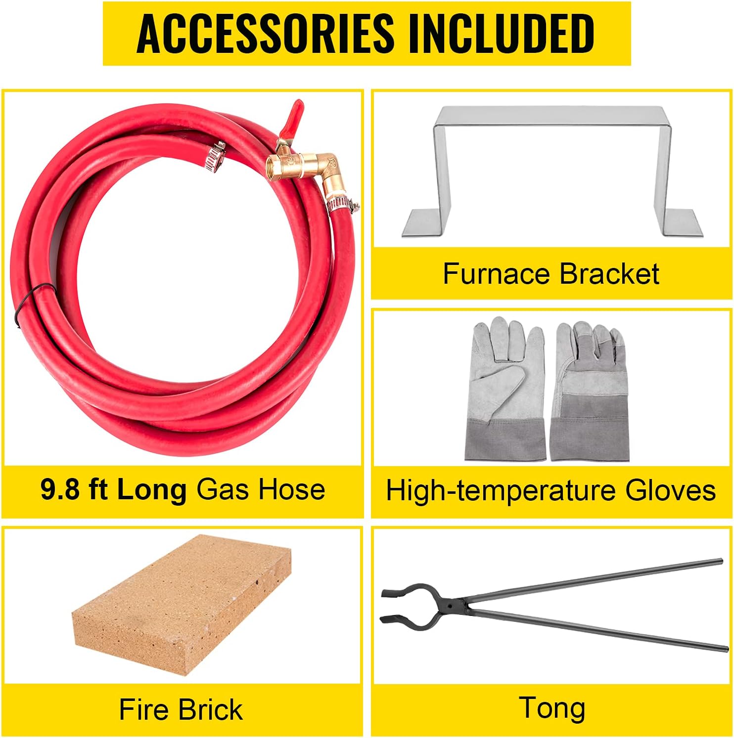 VEVOR Propane Gas Forge Single Burners with Single Durable Door, Blacksmithing Forge Square Large Capacity, Square Propane Burner Forge for Knife and Tool Making