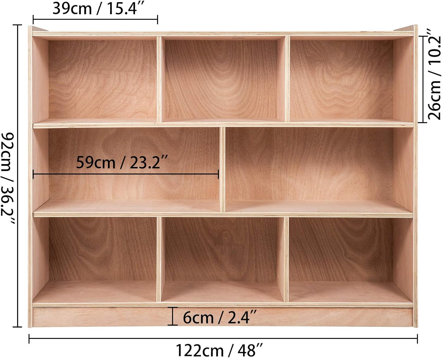 Happybuy Classroom Storage Cabinet, 36” High, Wood Color