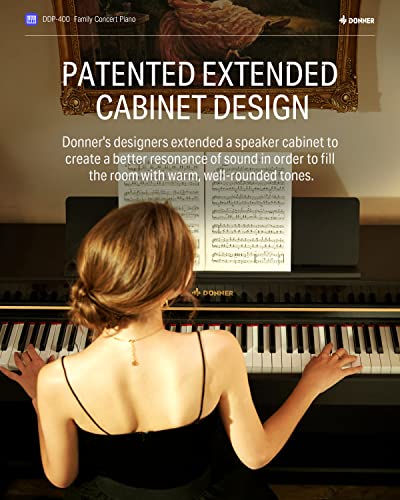 Donner DEP-20 Beginner Digital Piano 88 Key Full Size Weighted Keyboard, Portable Electric Piano with Furniture Stand, 3-Pedal Unit