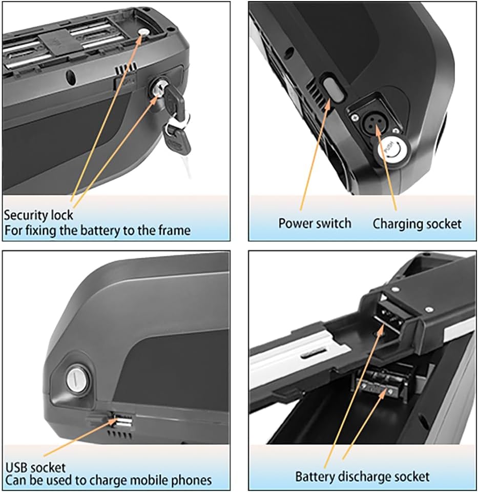 Hailong E-Bike Battery 48V 20Ah Electric Bike Lithium Li-Ion Battery with 35A BMS 3A Charger for 250W 500W 750W 1000W Bafang Voilamart and Other Motor (2-5 Days Fast Delivery)