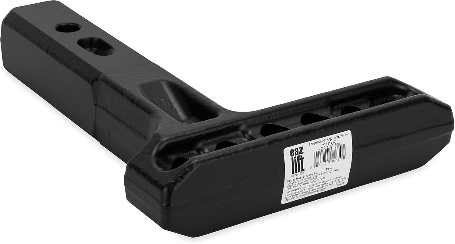 EAZ LIFT Camco 48650 Weight Distribution Forged Adjustable Shank - Hi-Low 2 x 2 x 12L 2.5 Drop 5.5 Rise