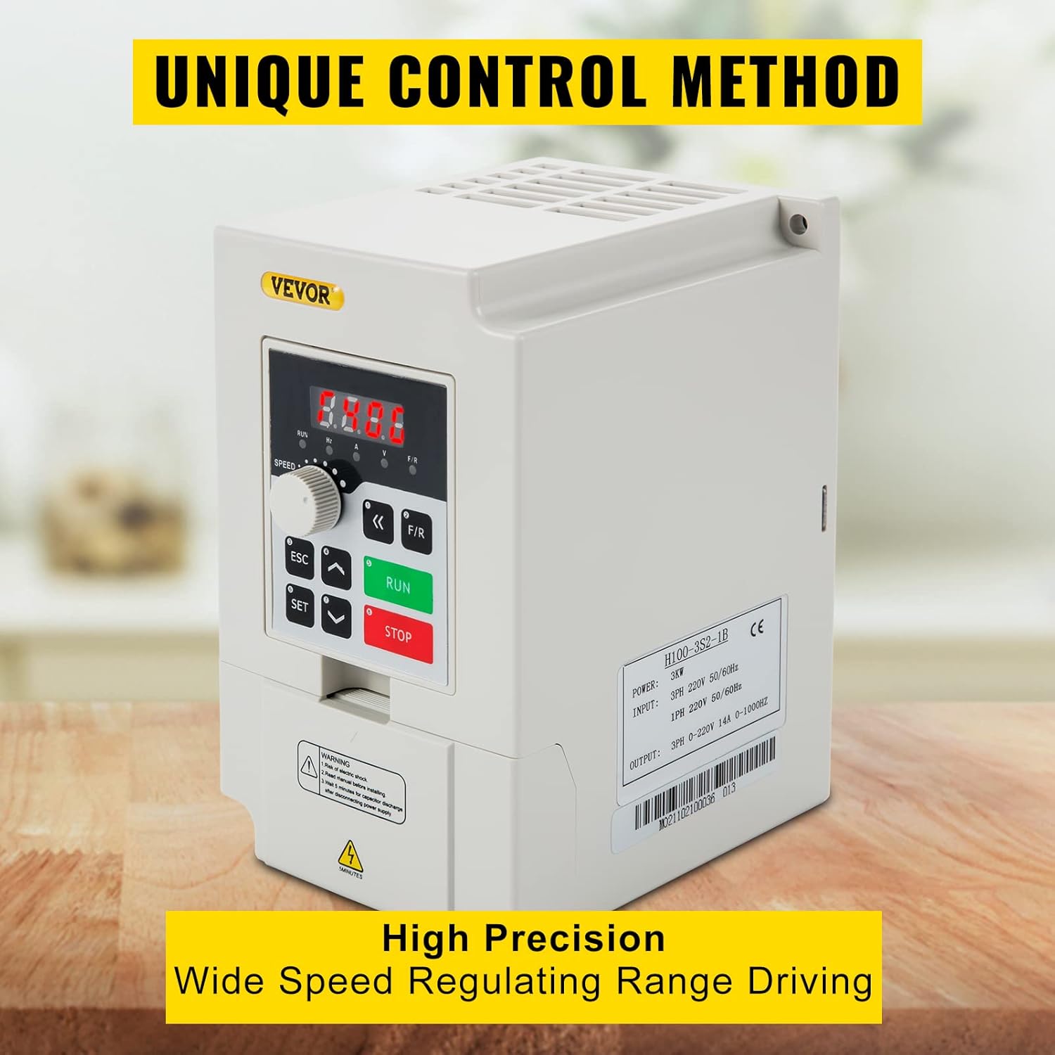 VEVOR VFD 4KW 220V 5.5HP, 1 or 3 Phase Input, 3 Phase Output Variable Frequency Drive, AC 17A 0~1000HZ CNC Motor Inverter Converter for Motor Speed (RS485)