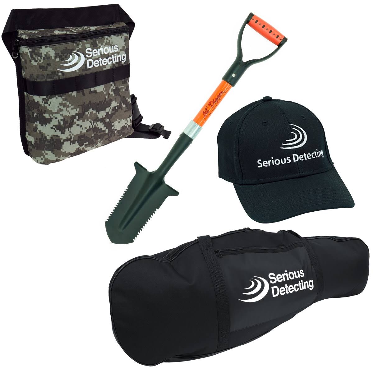 Fisher Gold Bug Pro Metal Detector Bundle with Coil Pack, Shovel, Carry Bag, and More GOLDBUG-PRO-CC PKSD10-001