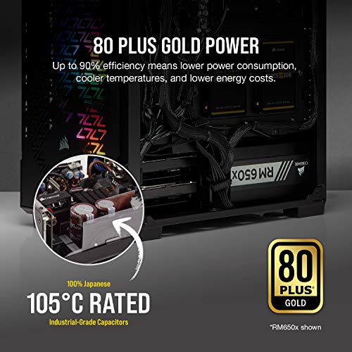 Corsair RMx Series, RM1000x, 1000 Watt, 80+ Gold Certified, Fully Modular Power Supply (CP-9020094-NA)