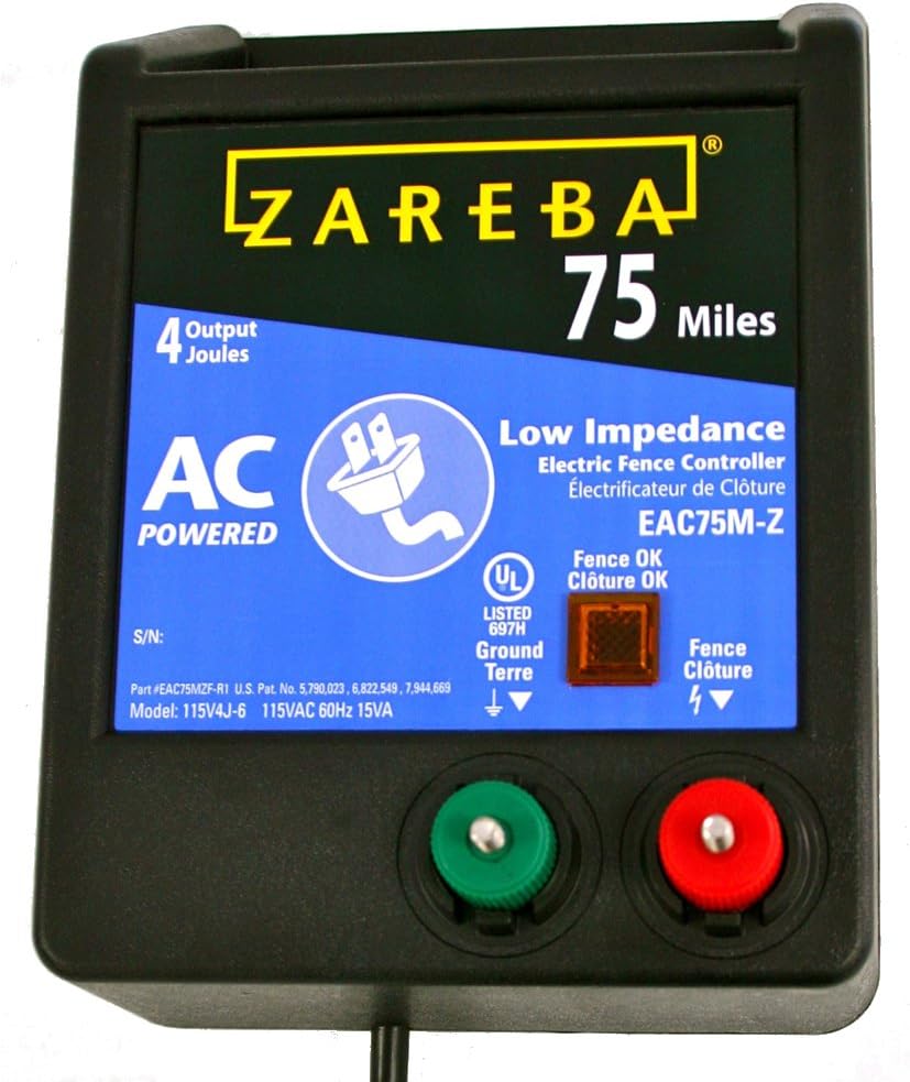 Zareba EAC75M-Z 75-Mile AC Low Impedance Electric Fence Charger