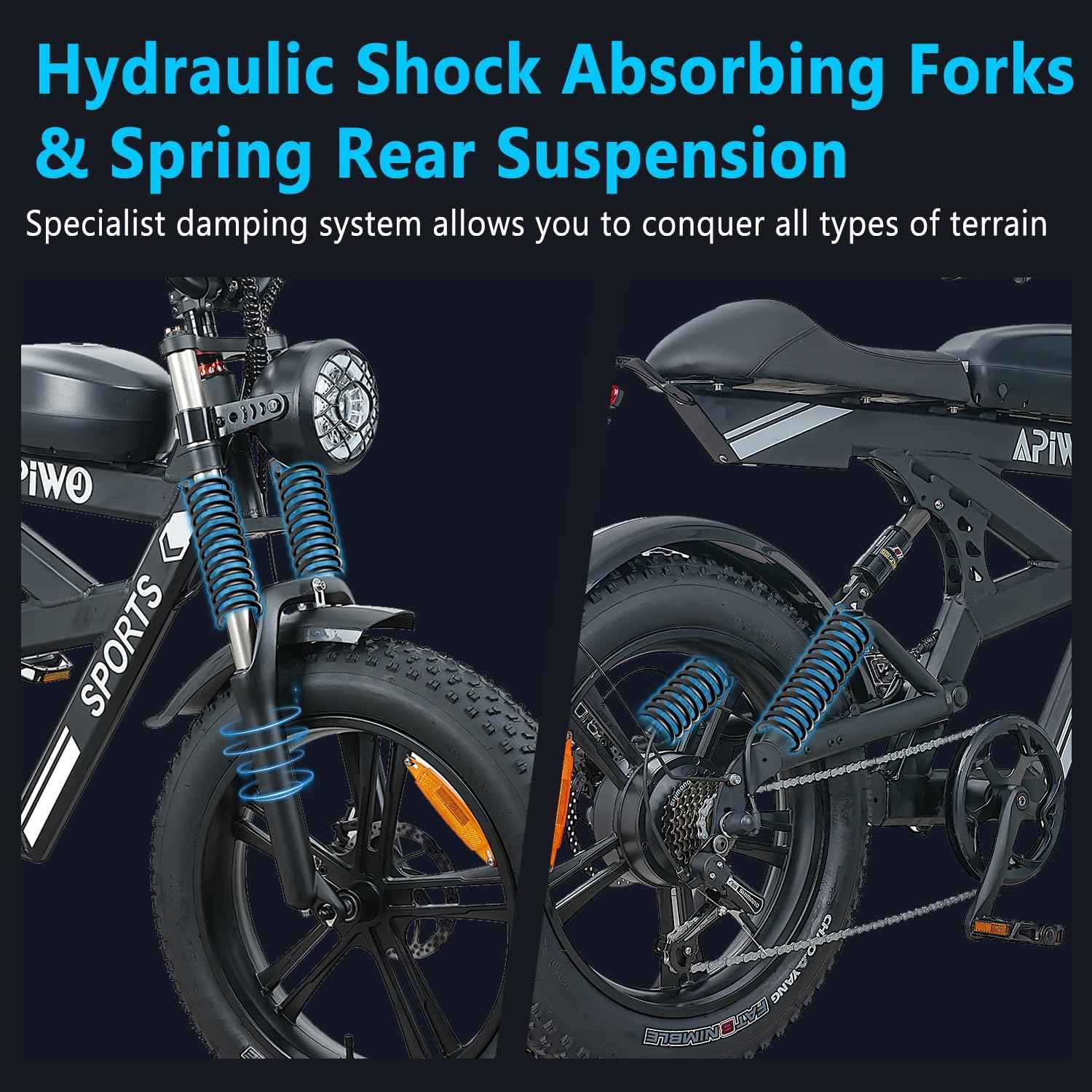 YUPENG Electric Bike for Adults, 20"*4.0 Fat Tire Electric Bike,1000W Motor 48V 20Ah Removable Large Battery, Top Speed 34MPH and 75 Miles, 7 Speed Ebike, Ship from US