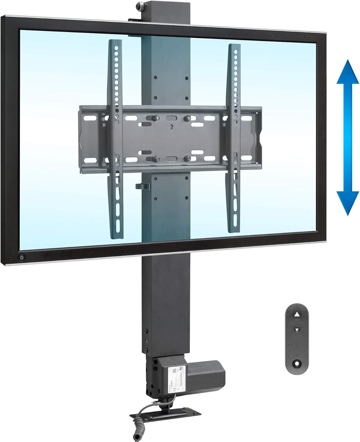 Mount-It! Motorized TV Lift with Remote Control for Screens 32 to 48 | Height Adjustable Hideaway TV Lift Adjusts Up to 65 High | Vertical Lift TV Stand with Steel Construction