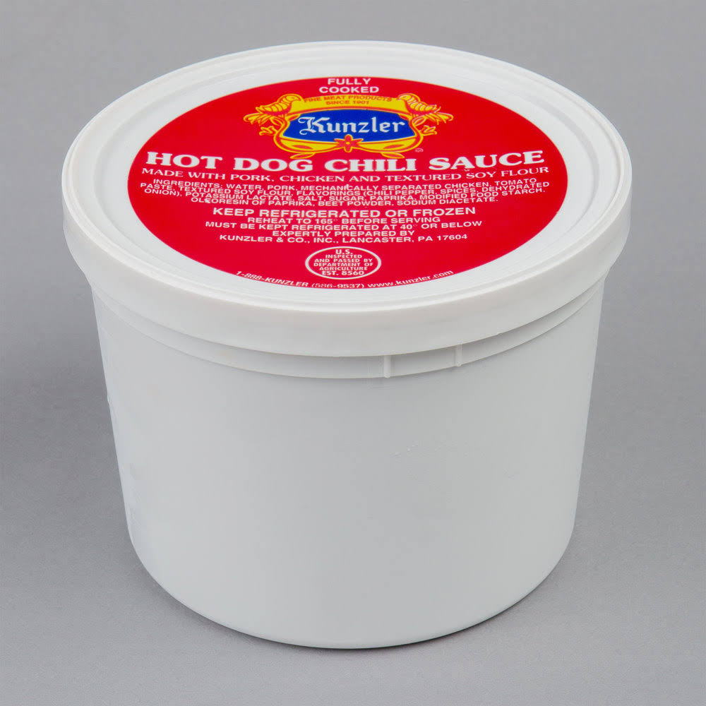Kunzler 3 lb. Hot Dog Chili Sauce - 4/Case