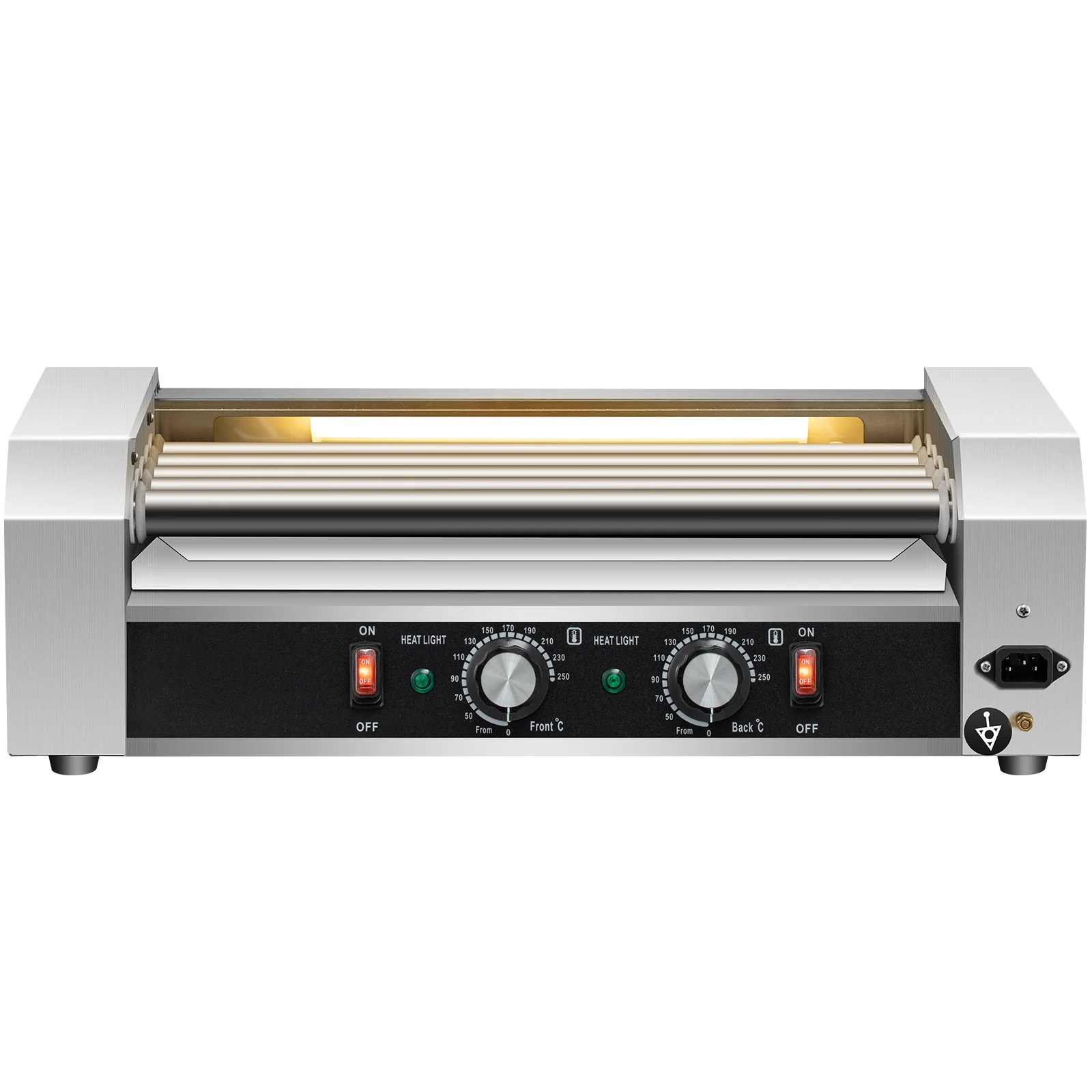 BENTISM Commercial 12 Hot Dog 5 Roller Grill Cooker Machine Stainless Steel 750W
