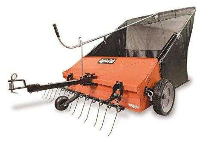 Agri-Fab Inc 45-0546 52∩∩ Lawn Sweeper, Black & 45-0343 Tine Dethatcher for All Tow Lawn Sweepers
