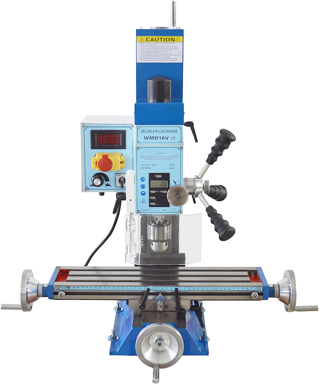 INTSUPERMAI Mini Milling Machine Benchtop Milling Drilling Machine Variable Speed Compact Mill Drill WMD16V with Brushless Motor & MT2 Taper