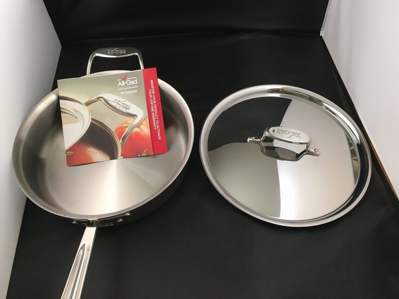 All-Clad D5 Stainless-Steel 4-Qt. Deep Saute Pan with Splatter Screen-
