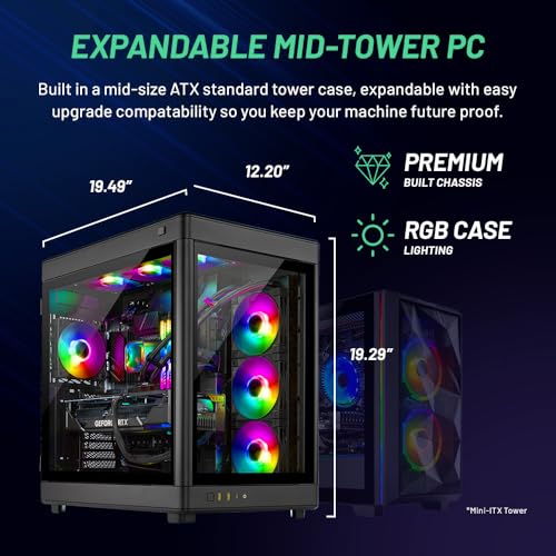 Skytech Gaming Prism II Lian Li O11 PC Desktop – Intel Core i9 13900K 3.0 GHz, NVIDIA RTX 4070 Ti, 1TB NVME Gen4 SSD, 32GB DDR5 RAM RGB, 1000W Gold PSU, 360mm AIO, 11AC Wi-Fi, Windows 11 Home 64-bit