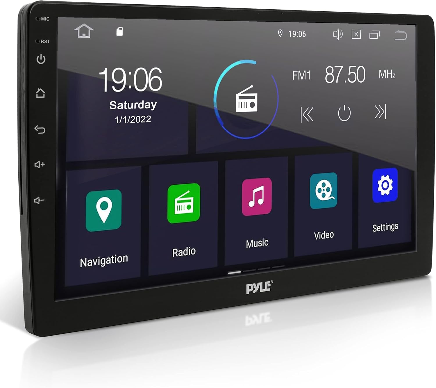 Pyle Marine Bluetooth Stereo Radio - 12v Single DIN Style Boat In dash Radio Receiver System with Built-in Mic, Digital LCD, RCA, MP3, USB, SD, AM FM Radio - Remote Control - PLMRB29B (Black) Pack of 2