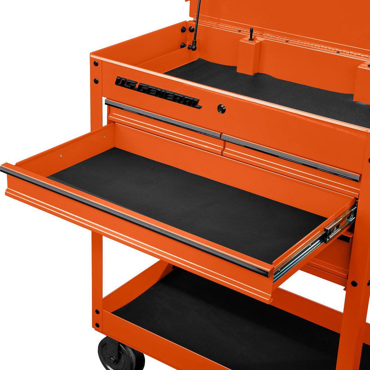 U.S. GENERAL 30 in., 4-Drawer Tech Cart, Red