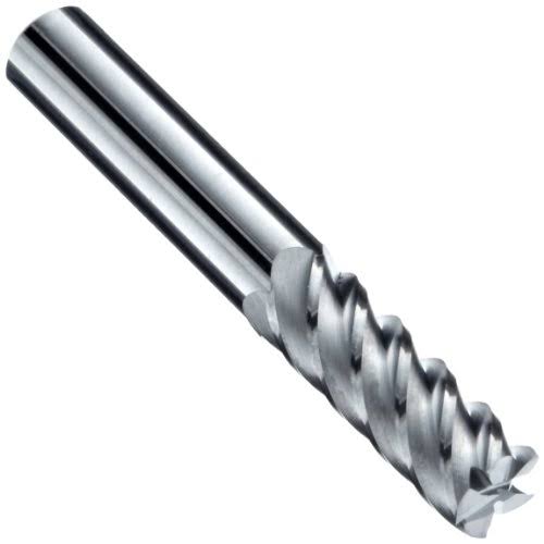 Niagara Cutter N61876 Carbide Square Nose End Mill, inch, Uncoated (Bright) Finish, Roughing and Finishing Cut, 45 Degree Helix,