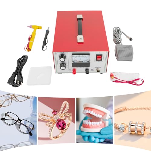 Portable Jewelry Spot Welder, Jewelry Welding Machine, Pulse Sparkle Spot Welder, Adjustable Permanent Jewelry Welder kit for Platinum Gold Silver Steel, 500W, Welding Diameter 0.5-1.2mm