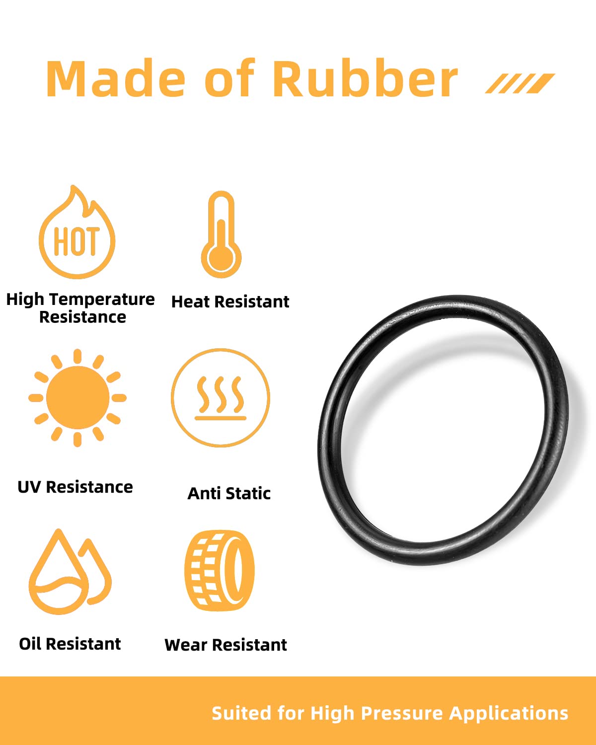 Rubber O Rings Assortment Kit, Fits for CAT Caterpillar Excavator, Nitrile 90, Hydraulic Hose Fitting Orings, Automotive Replacement Transmission Seals & O-Rings