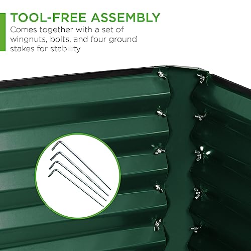 Best Choice Products 8x4x2ft Outdoor Metal Raised Garden Bed, Deep Root Planter Box for Vegetables, Flowers, Herbs, and Succulents w/ 478 Gallon Capacity - Gray