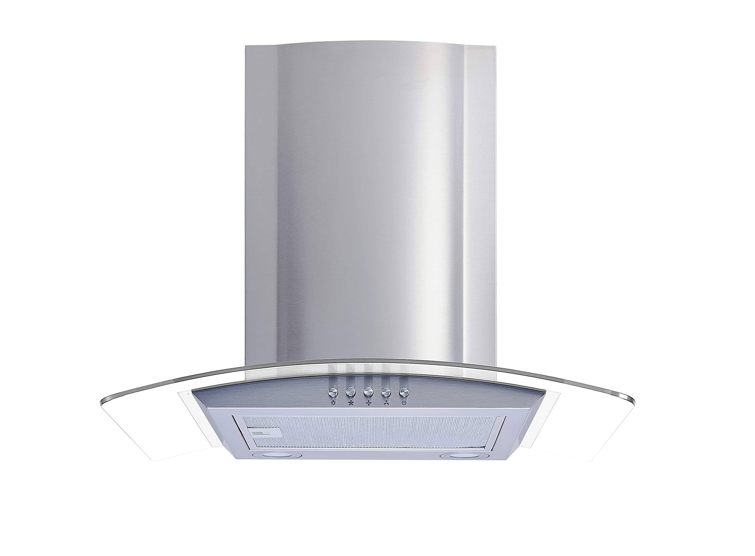 Winflo O-W101C36 36x22 Convertible Stainless Steel/Tempered Glass Wall Mount Range Hood