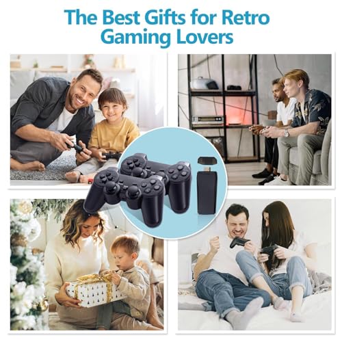 Retro Game Console, Wireless Retro Game Console, Plug & Play Video TV Game with 20000+ Built-in Games, 4K HD Output, and 2.4GHz Wireless Controller, 9 Classic Emulators