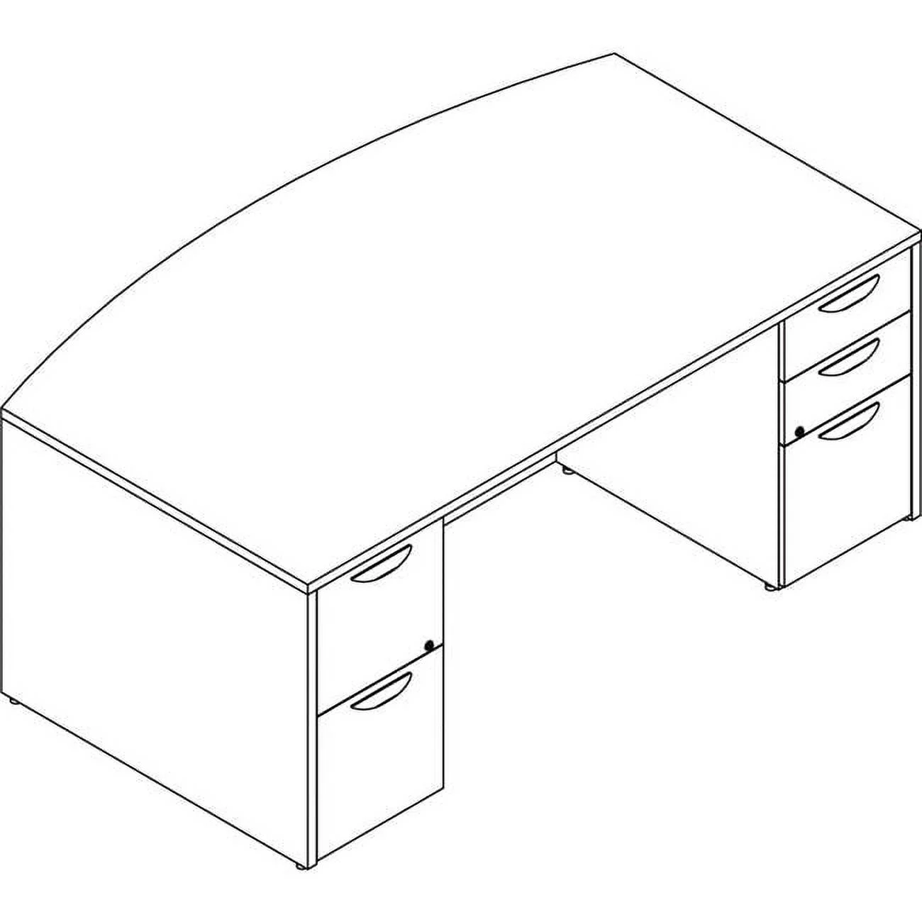 Lorell LLRPD4272DPGE 42 x 72 in. Double Pedestal Prominence 2.0 Laminate Desk Unit, Gray Elm
