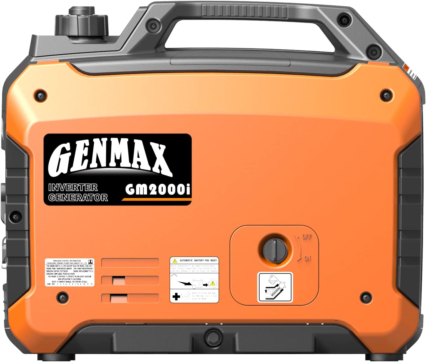 GENMAX Quiet Power Series Inverter Generator，Gas Powered, EPA Compliant, Eco-Mode Feature, Ultra Lightweight for Backup Home Use & Camping (GM5500i)