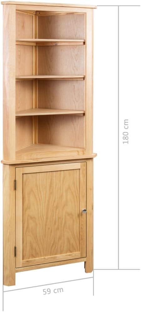 FAMIROSA Corner Cabinet 23.2x14.1x70.8 Solid Oak Wood